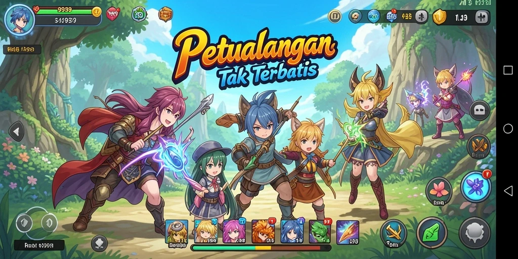 Tampilan gameplay yang menakjubkan dari 9939 dengan karakter Anime.