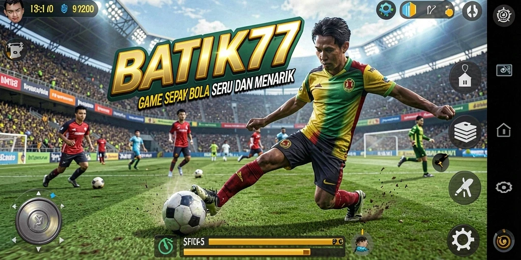Tampilan gameplay BATIK77 yang mendebarkan dalam aksi sepak bola.