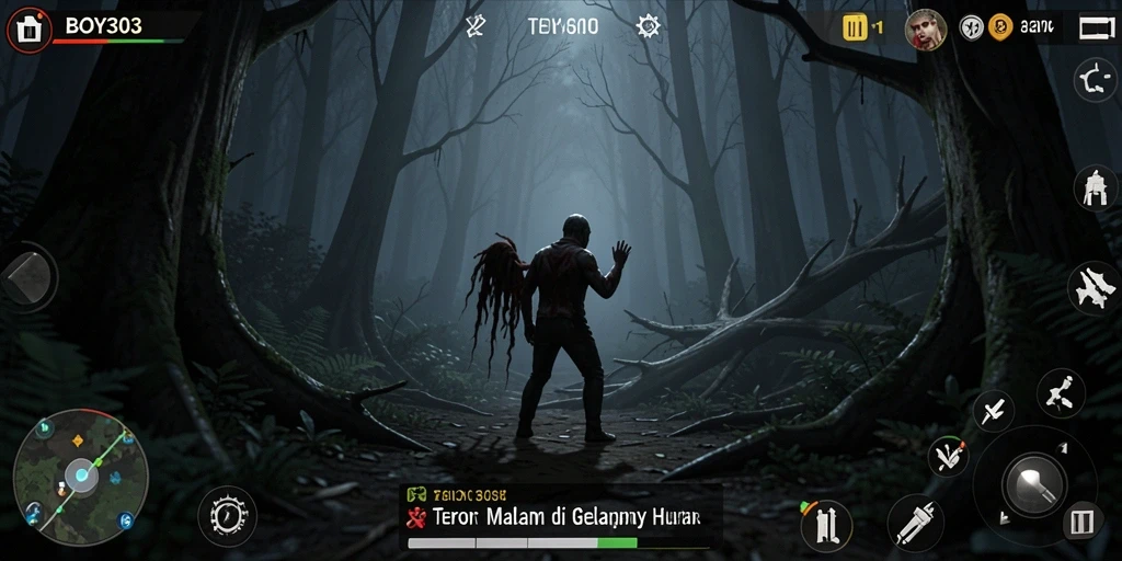 Gameplay menegangkan di BOY303, jelajahi hutan angker.