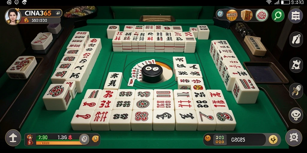 Tangkapan layar utama CINA365 menampilkan momen seru gameplay Mahjong.