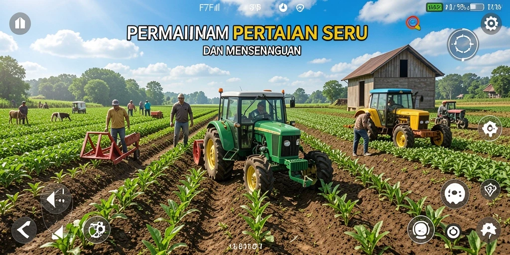 Tampilan menarik dalam gameplay F7F7 yang menggambarkan aktivitas pertanian.