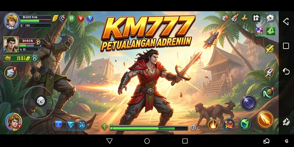 Menampilkan aksi petualangan seru dalam gameplay KM777.