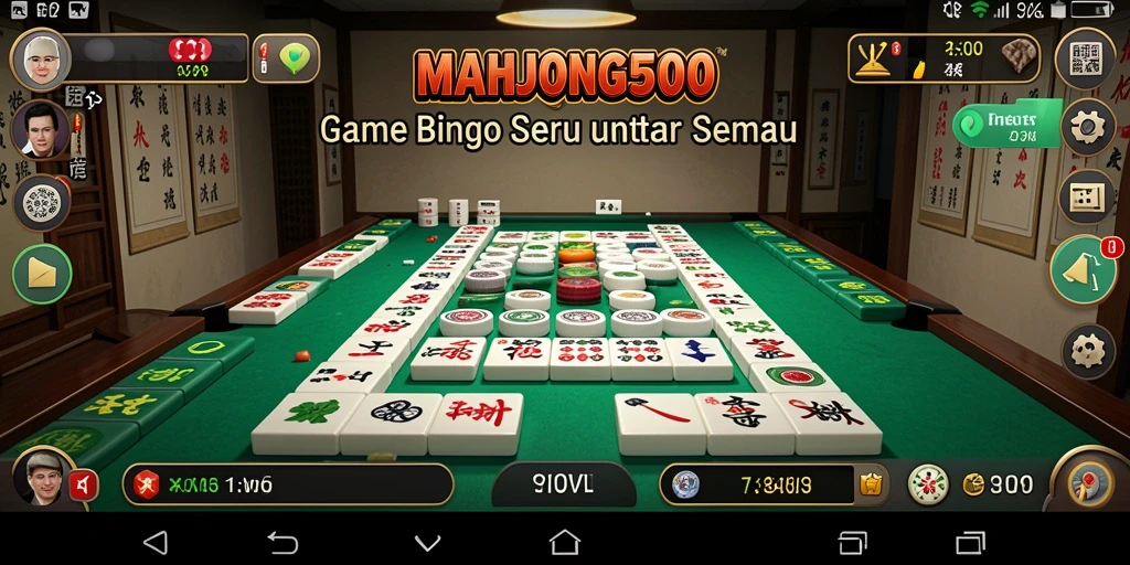 Tampilan layar gameplay seru di MAHJONG500