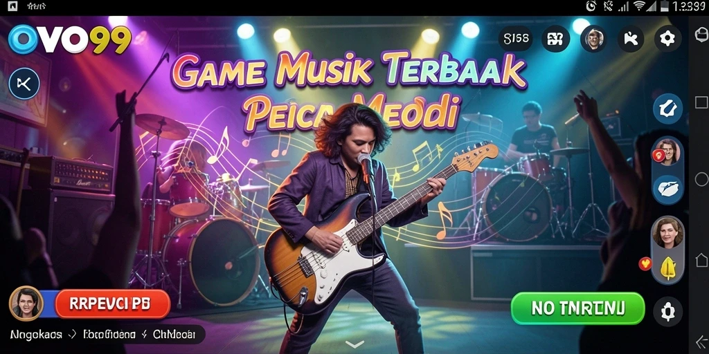 Screenshot gameplay OVO99 dengan tampilan musik yang menarik.