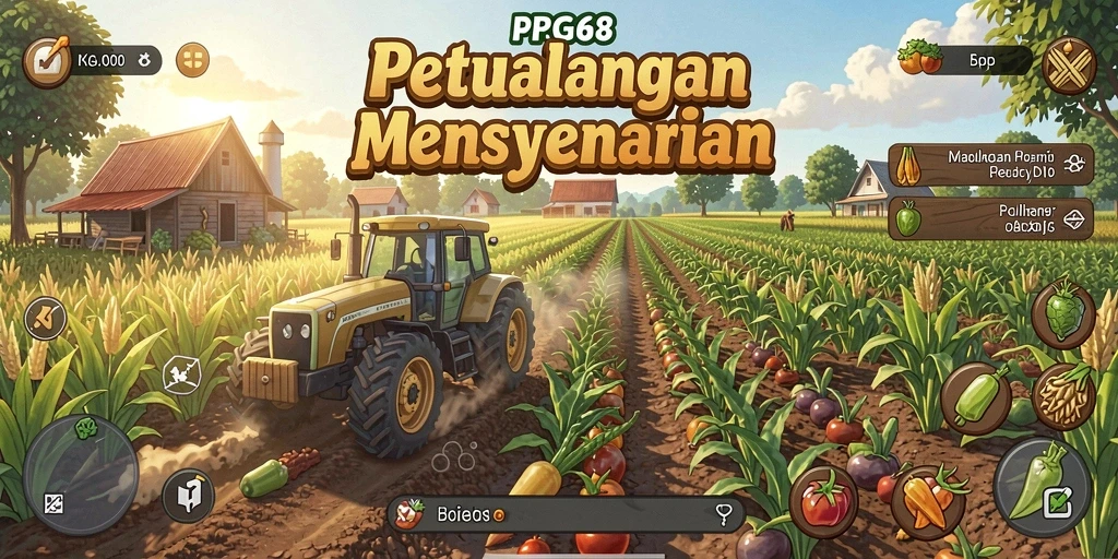 Menampilkan gameplay seru di ladang pertanian PGG68.