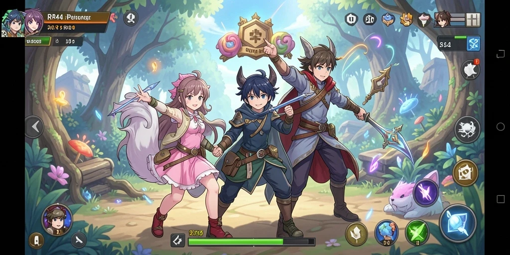 Gameplay RR44 dengan karakter Anime yang menarik.