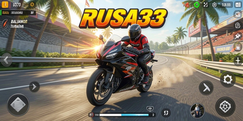 Tampilan menegangkan dari balapan motor di RUSA33.