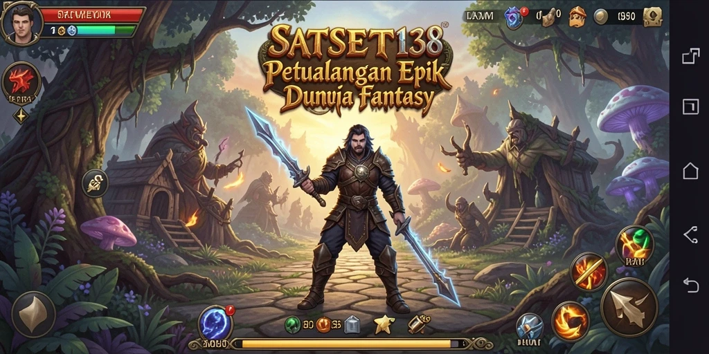 Screenshot gameplay SATSET138 menampilkan pertarungan seru di dunia fantasi.