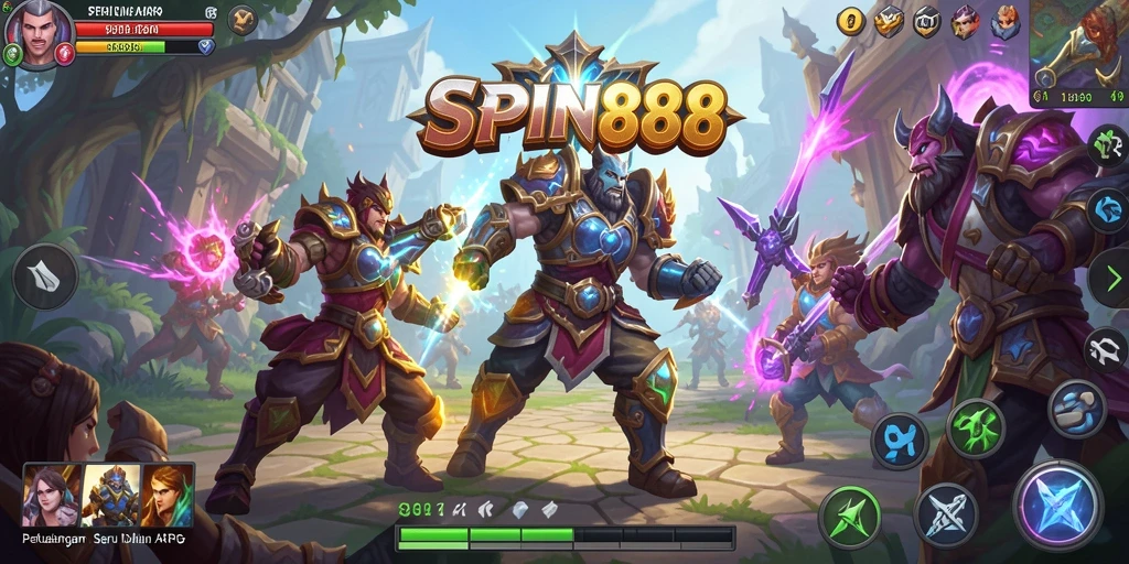 Gambar menunjukkan aksi seru dalam gameplay ARPG SPIN88.