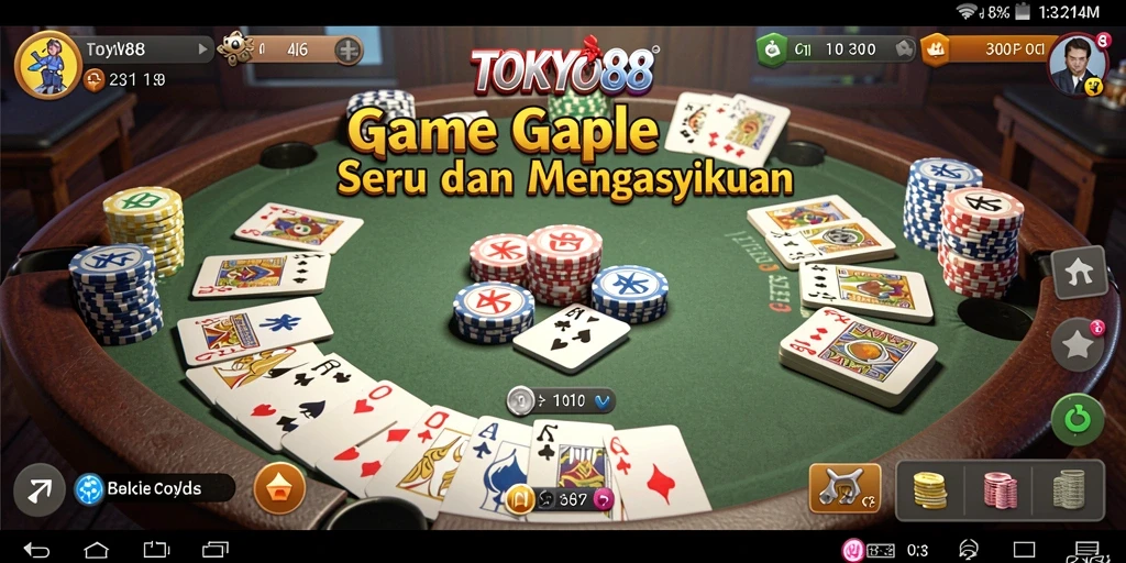 Screenshot utama TOKYO88 menampilkan momen seru bermain Gaple.
