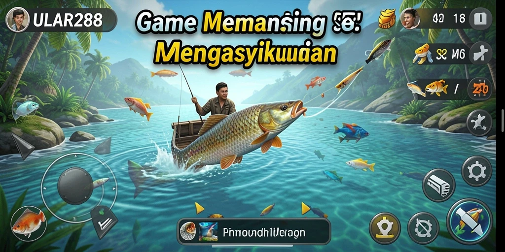 Screenshot ULAR288 menampilkan momen menangkap ikan yang menegangkan.